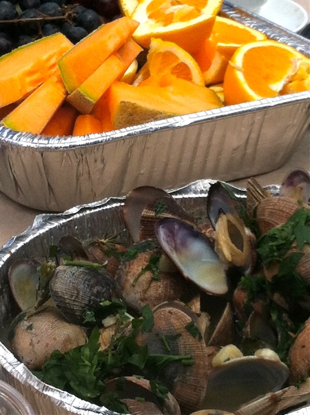 Photo of Cantaloupe served with Steamed Clams on EncinoMom.com.